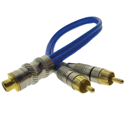 RCA "Y" CONECTOR DE METAL 2M-1F PZ