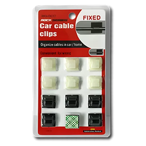 CLIP C/ ADHESIVO SUJETA CABLES 12 PZ