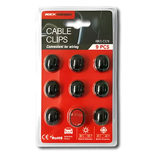 CLIP C/ ADHESIVO SUJETA CABLES 9 PZ