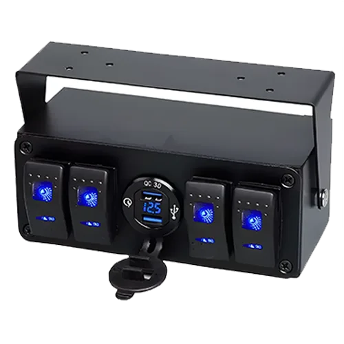 PANEL 4 SWITCHES+ USB+ 12V C/VOLTIMETRO