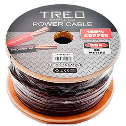 POWER CABLE CAL 8 30 MTS NEGRO 100%COBRE