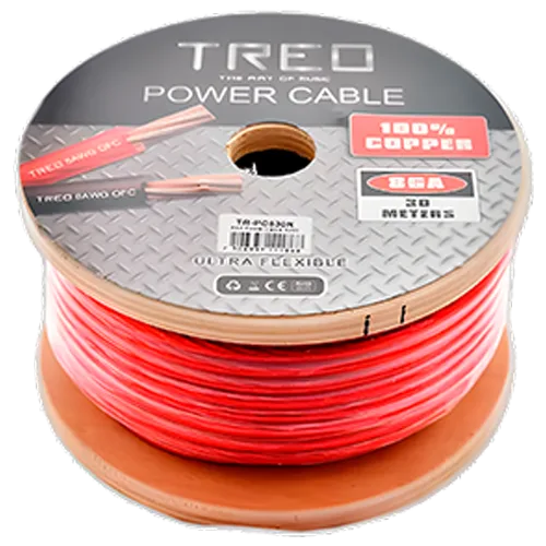 POWER CABLE CAL 8 30 MTS ROJO 100%COBRE