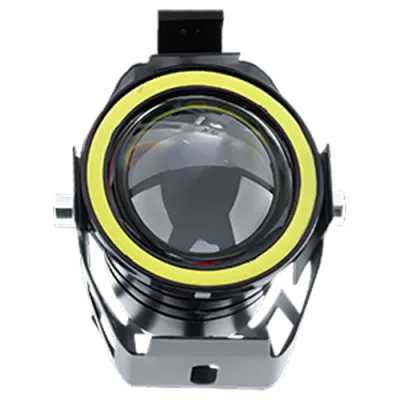 HEADLIGHT MOTO WHITE/RED DEMOND EYE 10W
