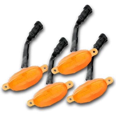 WARNING LIGHTS OVALO AMBAR SET 4PZ