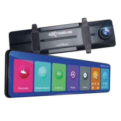 RETROVISOR 11" DVR,CP/AA,CAMFRONT+REV 4K