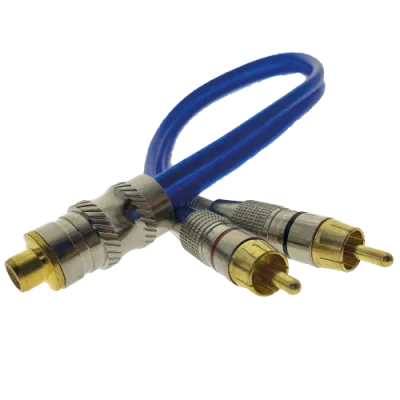 RCA "Y" CONECTOR DE METAL 2M-1F PZ