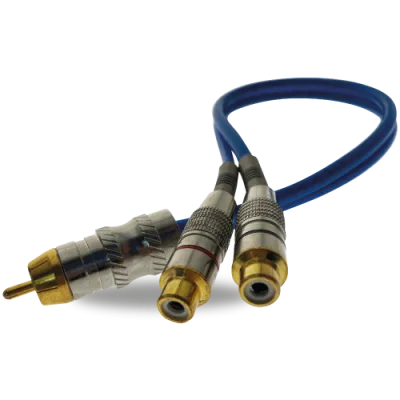 RCA "Y" CONECTOR DE METAL 2F-1M PZ