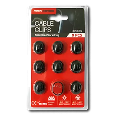 CLIP C/ ADHESIVO SUJETA CABLES 9 PZ