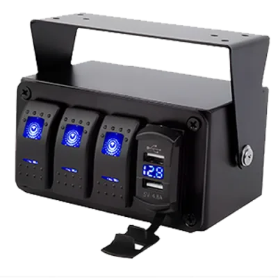 PANEL 3 SWITCHES+ USB+ 12V C/VOLTIMETRO