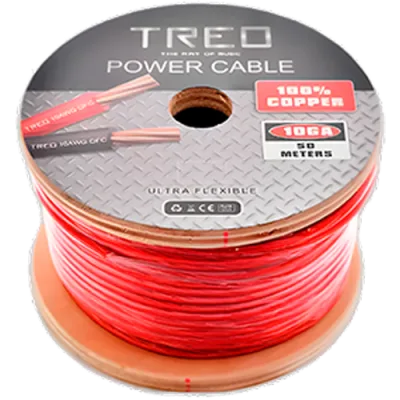 POWER CABLE CAL 10 50 MTS ROJO 100%COBRE