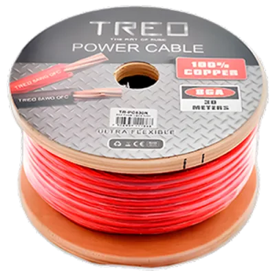 POWER CABLE CAL 8 30 MTS ROJO 100%COBRE